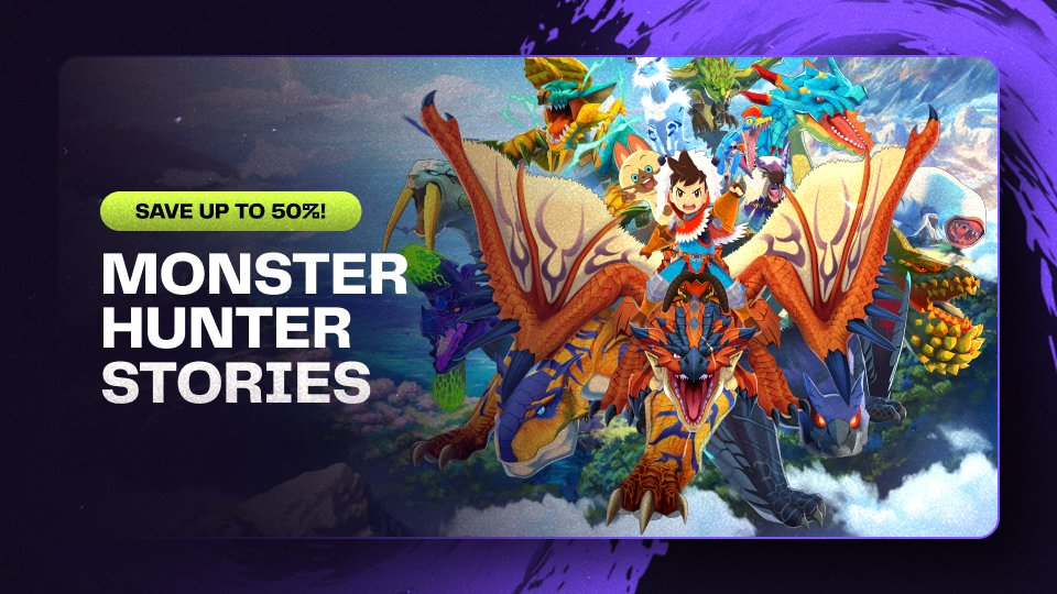2game's tweet photo. #Monstercatching games might be pretty few and far between, but the ones we do have are awesome. Like #MonsterHunterStories for example, which can now be yours at 50% off: https://t.co/AtQ5WzD4p5! It's especially good on handheld devices, like the #SteamDeck! https://t.co/MtmBAvsxE4
