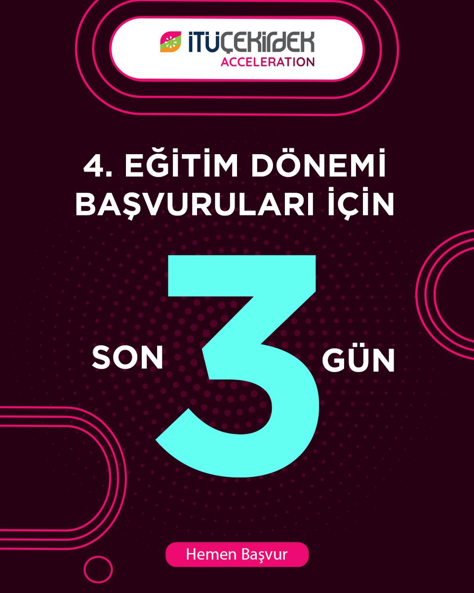 🚀 İTÜ Çekirdek başvurularında geri sayım zamanı!

Senenin son başvuru dönemi olan İTÜ Çekirdek 4. Eğitim Dönemi başvuruları için yalnızca 3 gün kaldı! ⏳

Girişimini bir üst seviyeye taşımak, Çekirdek girişimi olmanın avantajlarını yaşamak ve Big Bang 2025 sahnesinde olma