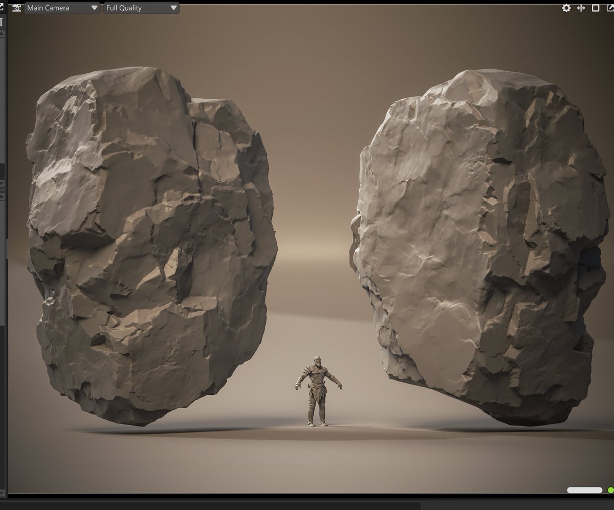 subhansaifii's tweet image. The main rock high poly is almost complete. It was quite a challenge to maintain the silhouette. The top portion of the rock still needs some refinement. Also have to work on the small rocks and other terrain tillers.