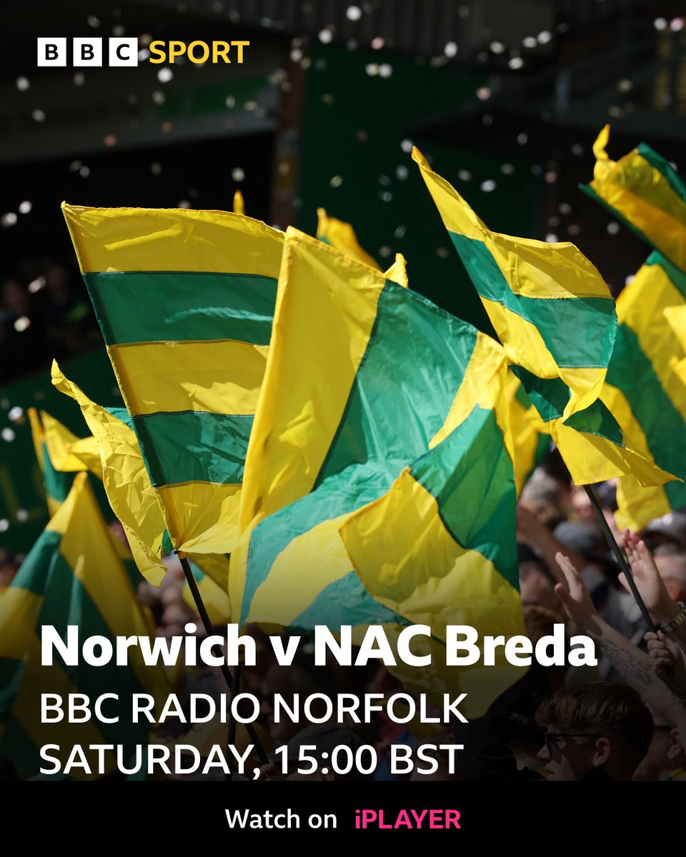 Rob Butler (@bobrutler) on Twitter photo We’re back…
You can listen to live commentary of #ncfc’s final preseason game of the summer.
<a href="/BBCNorfolk/">BBC Norfolk</a> coverage begins at 14:00 with <a href="/Emma_Liz/">Emma Baxter</a> and <a href="/CGoreham/">Chris Goreham</a>.
See you up Carrow Road! We’re back…
You can listen to live commentary of #ncfc’s final preseason game of the summer.
<a href="/BBCNorfolk/">BBC Norfolk</a> coverage begins at 14:00 with <a href="/Emma_Liz/">Emma Baxter</a> and <a href="/CGoreham/">Chris Goreham</a>.
See you up Carrow Road!