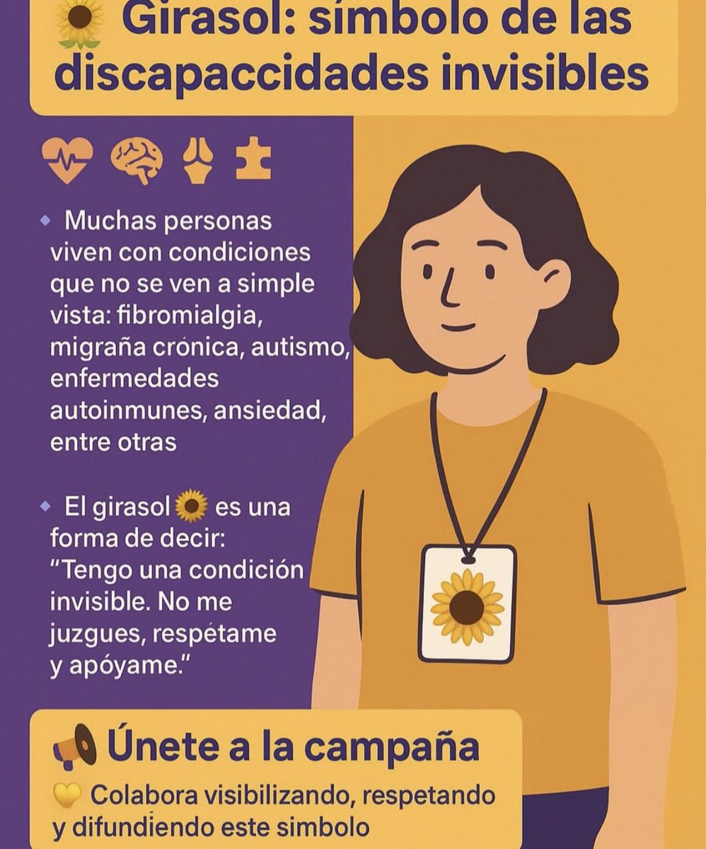 amparuela's tweet photo. Hagamos visible lo invisible. Me parece una buena campaña. En ocasiones se nos juzga y necesitamos ser comprendidos y ayudados. En @aena por ejemplo funciona el 🌻 
#fibromialgia #dolorcronico #sfc #visibilizar #lafibromialgiaincapacita 
#Discapacidadinvisible #CampañaGirasol https://t.co/8Wocq69LPT