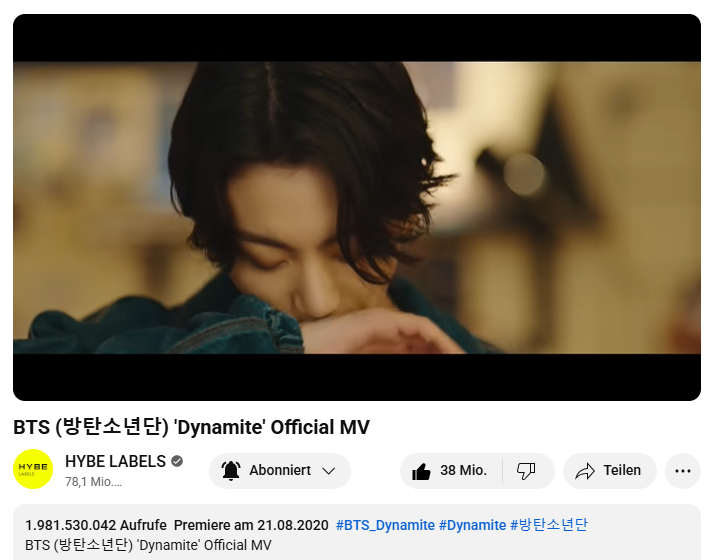 OT7_lover's tweet photo. STREAM THE MV & SHARE YOUR SCREENSHOT ๐งจ
Let's keep the energy up!๐ท๐ซถ
#BTS_Dynamite โฌ๏ธ +18,266 views! ๐คฉ
DYNAMITE TO 2 BILLION
#BTS #DynamiteTo2B #StreamAndShare https://t.co/qzepEtoXqo