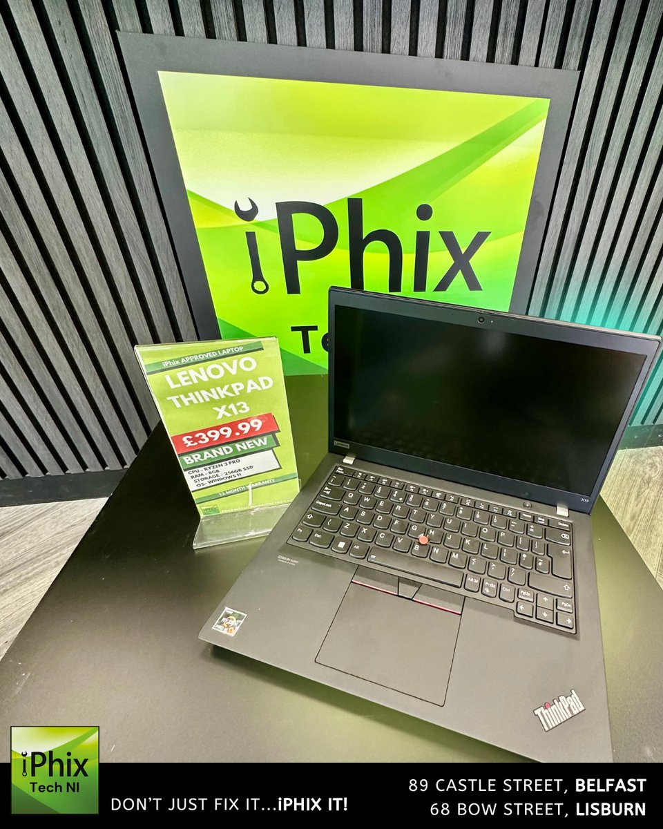 Check out this brand new Lenovo ThinkPad X13 perfect for everyday use!

🔧 Specs:
• Ryzen 3 Pro Processor – smooth performance
• 8GB RAM – perfect for multitasking
• 256GB SSD – fast storage
• Windows 11 – ready to go
• 13" Display – powerful &amp; professional

💷 £399.99