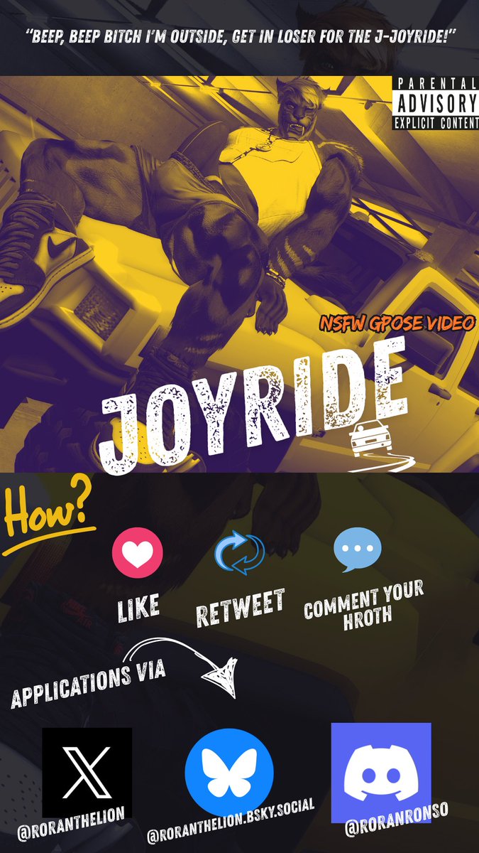 🚨 Calling all Hrothgars! 🚨
NSFW GPOSE Music Video incoming — get in loser, for the joyride! 🐾🔥

❤️ Like | 🔁 Repost | 💬 Comment your Hrothgar
Let’s rev the engines ‘til they purr! 🏎️💨
All details 👉 padlet.com/roranthelion/j…