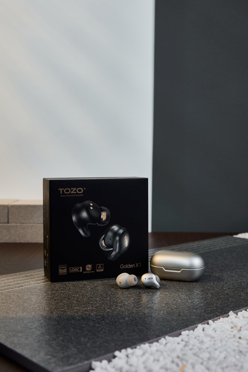 Experience audio perfection. TOZO Golden X1 earbuds deliver exceptional sound quality and a luxurious design. Elevate your listening experience. 

#TOZO #GoldenX1 #PremiumEarbuds #HighFidelityAudio #LuxuryTech