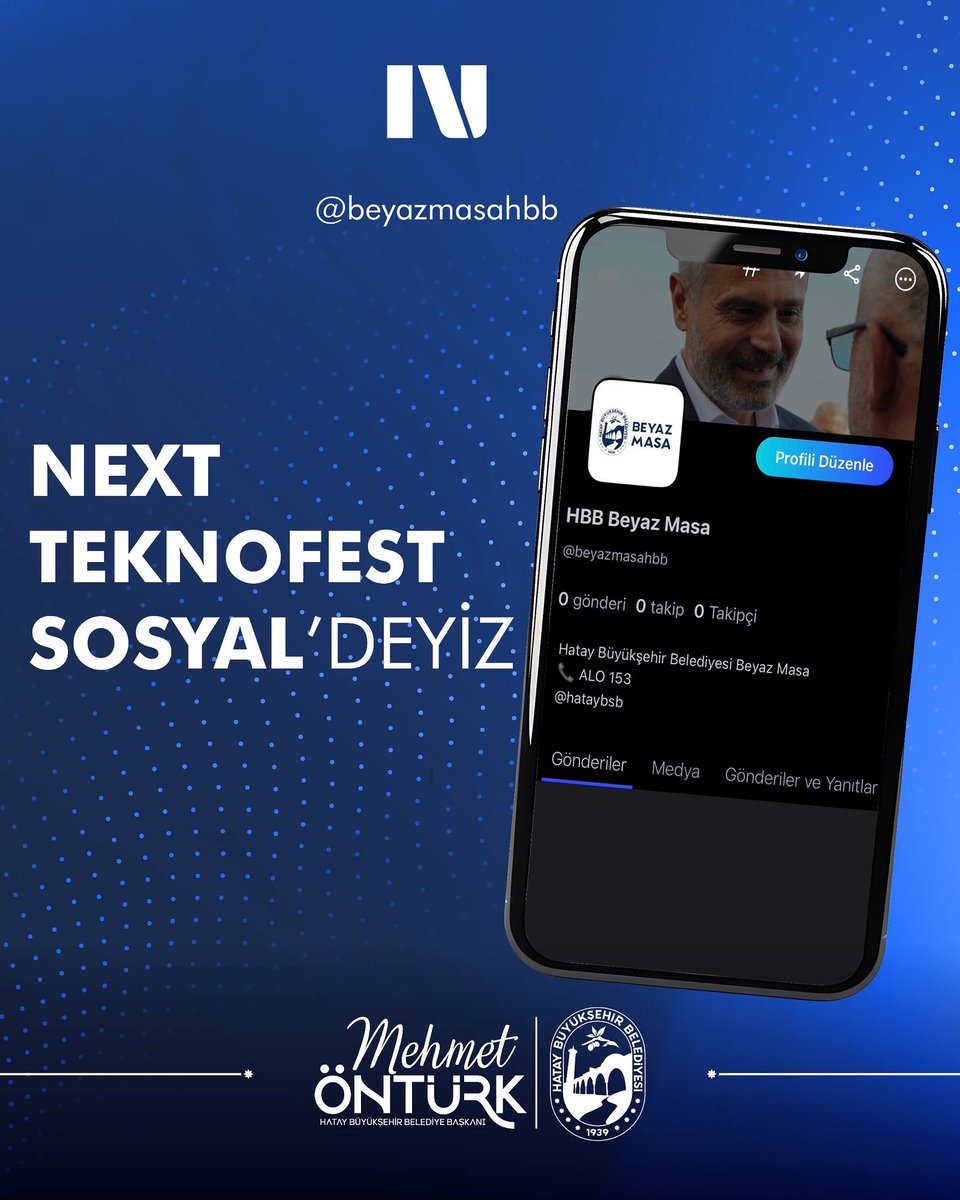 HBB Beyaz Masa olarak biz de NEXT SOSYAL’deyiz.
Yerli ve millî teknolojilerin yanında, Hatay’ın hizmetindeyiz. 🚀

Bizi takip etmeyi unutmayın 👉🏻
sosyal.teknofest.app/@beyazmasahbb
