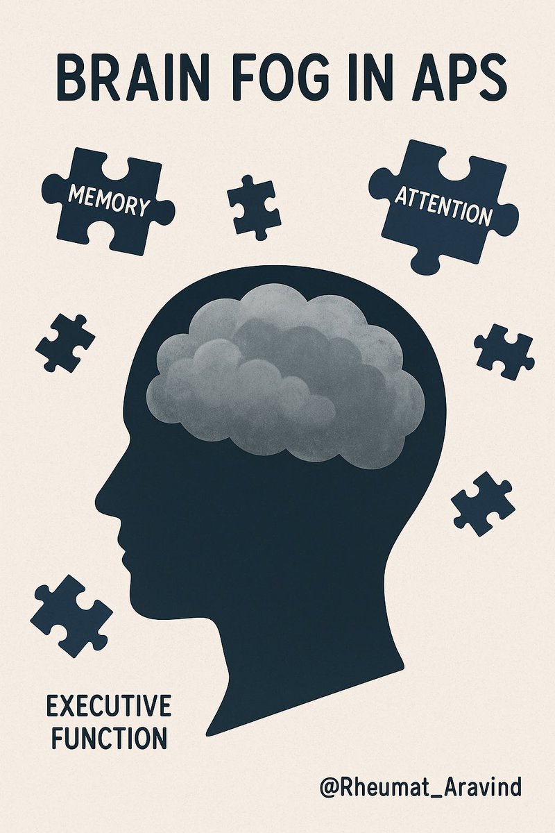 3️⃣ Cognitive Dysfunction – A Quiet Storm

Patients may present with:
• Memory loss
• Slowed processing
• Executive dysfunction

MRI: often normal or with nonspecific white matter lesions.

It’s real. It’s underdiagnosed.
#BrainFog #APS