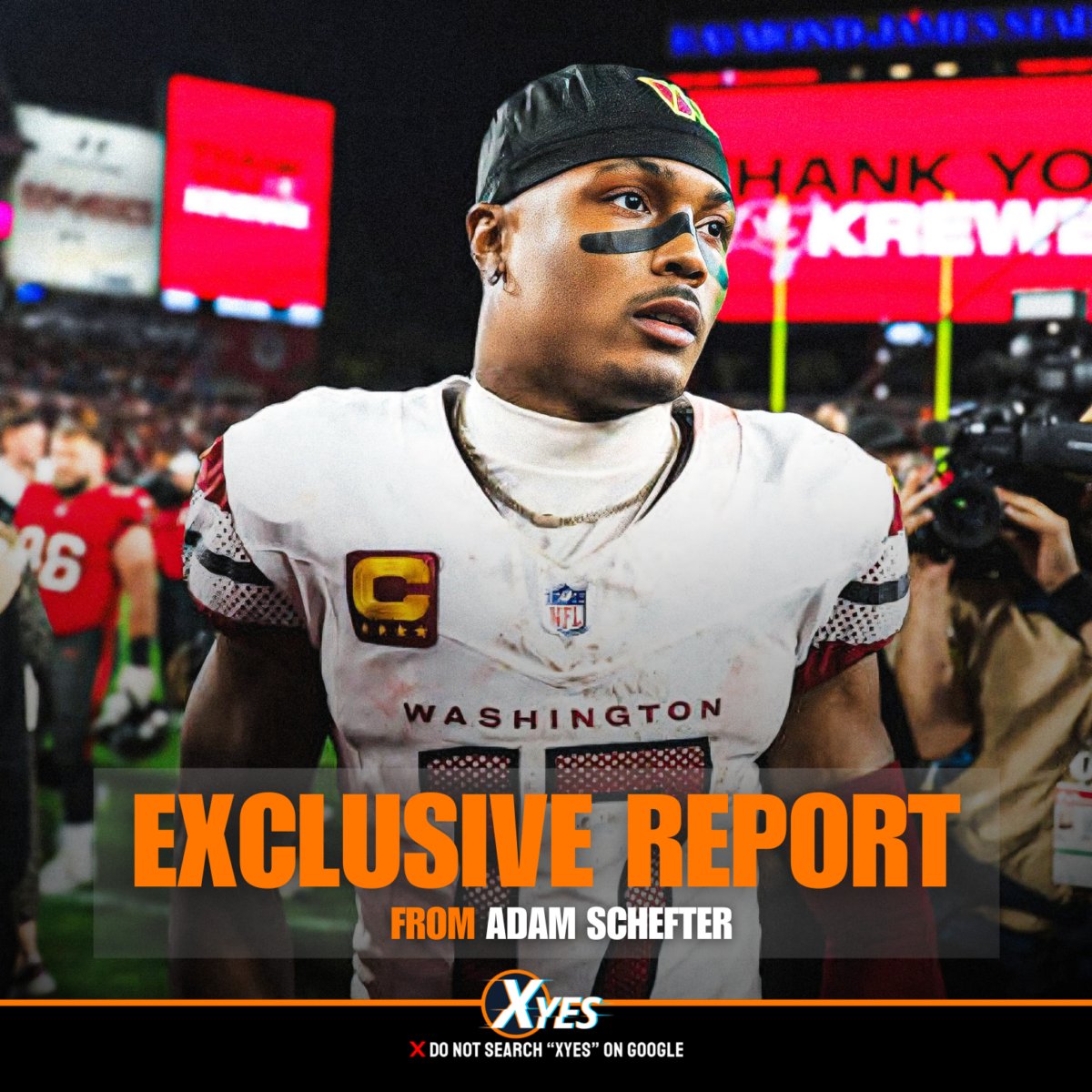 XyesSport's tweet photo. 🚨 BREAKING: Commanders star WR Terry McLaurin has officially asked for a trade, per @AdamSchefter. 👀👋
#NFL #TerryMcLaurin #Commanders #TradeRequest 🏈🔥 https://t.co/UxzfAubnMr