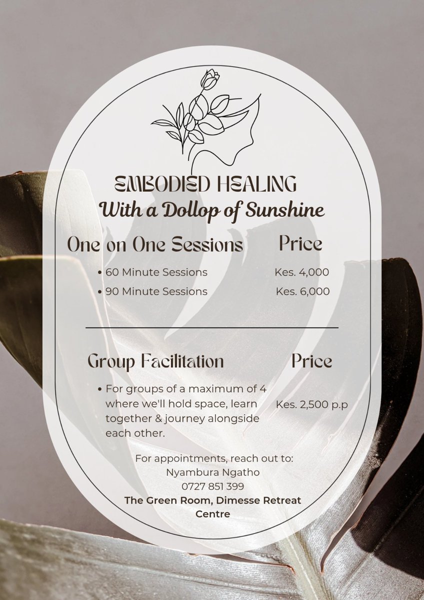 DollopofSunshyn's tweet photo. [Still finding the words]

Feels like homecoming; heeding the call to hold sacred space &amp; walk alongside you on your healing journey. 

Should you be in Embu, or would prefer virtual sessions [there's room too]. https://t.co/8V5oL7NCUs