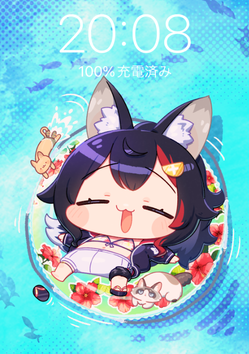 大神ミオ 「pixivFANBOX 【支援者限定】スマホ壁紙配布ーミオサマーー【期限30日】」|ぱんじゃむのなめ ＠ホロクル G-05のイラスト