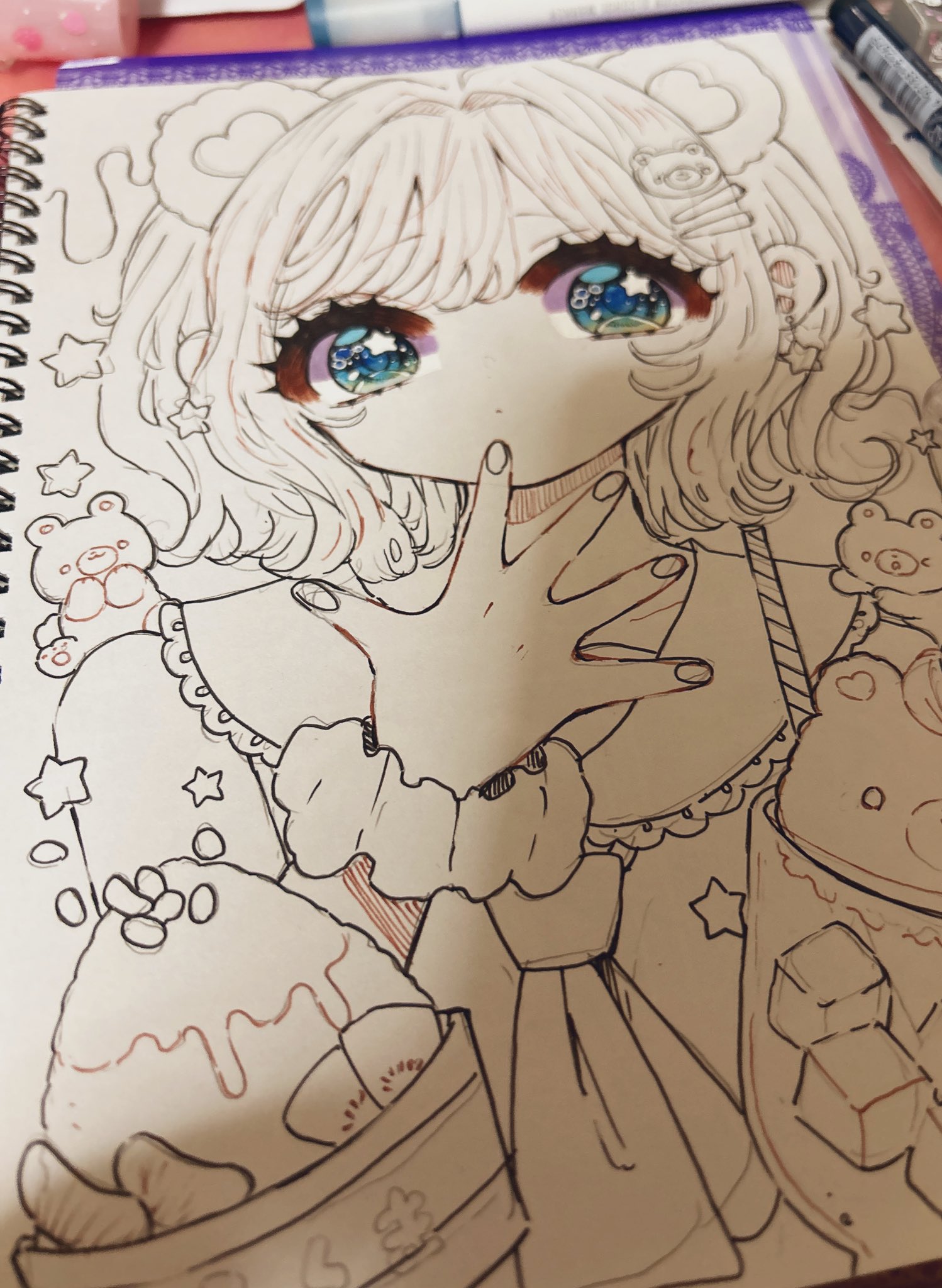 コピック夢絵⭐︎絵画⭐︎アルシュ水彩紙 コピック夢絵⭐︎絵画⭐︎アルシュ水彩紙
