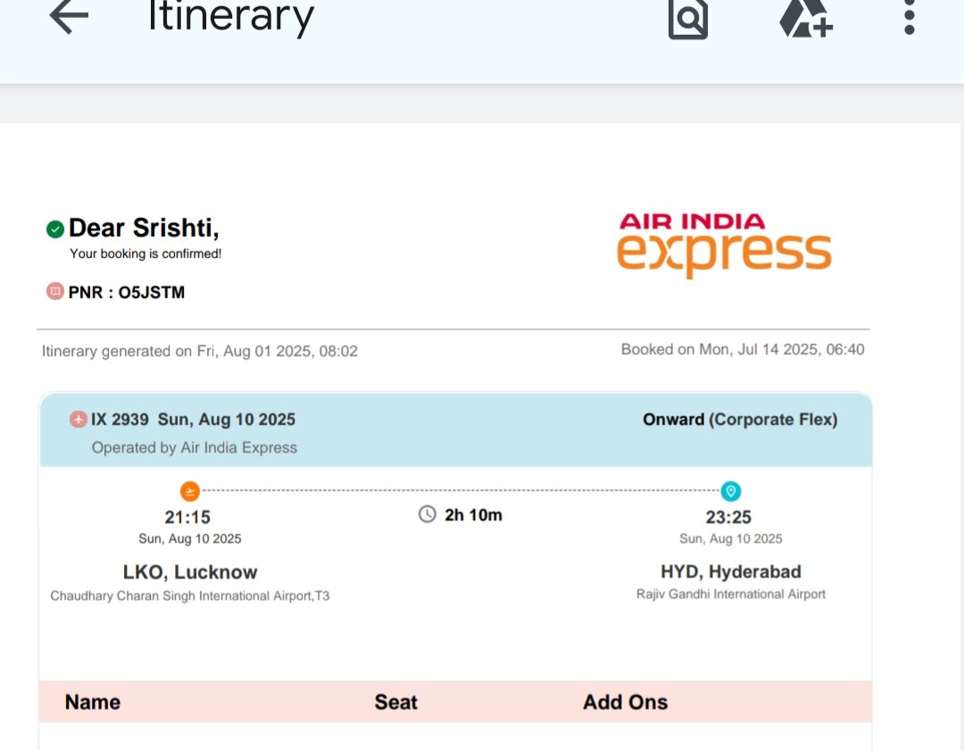 Arjun Kishor (@arjunkisor) on Twitter photo Hey <a href="/AirIndiaX/">Air India Express</a>
U are messaging that aircraft type has been changed & seat has been reassigned but U didn't disclose that timing of flight has also been changed from 08.40 to 21.15 which reaches HYD at 23.25 Midnight.
Either book a seat in a morning flight between 8 AM to 10 AM or Hey <a href="/AirIndiaX/">Air India Express</a>
U are messaging that aircraft type has been changed & seat has been reassigned but U didn't disclose that timing of flight has also been changed from 08.40 to 21.15 which reaches HYD at 23.25 Midnight.
Either book a seat in a morning flight between 8 AM to 10 AM or