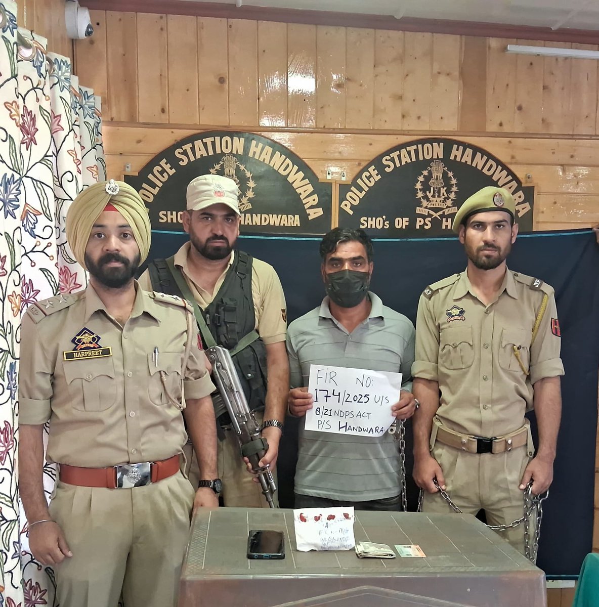 DISTRICT POLICE HANDWARA (@handwarap) on Twitter photo DRUG PEDDLER ARRESTED IN HANDWARA.
#HandwaraPolice intercepted an Eco vehicle (JK09-8927) near Bypass, Bus Stand Crossing & arrested one person with 9.64g Brown Sugar.FIR No. 174/2025 registered under NDPS Act.
<a href="/JmuKmrPolice/">J&K Police</a>
<a href="/KashmirPolice/">Kashmir Zone Police</a>
<a href="/DIGBaramulla/">DIG of Police NKR Baramulla</a> DRUG PEDDLER ARRESTED IN HANDWARA.
#HandwaraPolice intercepted an Eco vehicle (JK09-8927) near Bypass, Bus Stand Crossing & arrested one person with 9.64g Brown Sugar.FIR No. 174/2025 registered under NDPS Act.
<a href="/JmuKmrPolice/">J&K Police</a>
<a href="/KashmirPolice/">Kashmir Zone Police</a>
<a href="/DIGBaramulla/">DIG of Police NKR Baramulla</a>