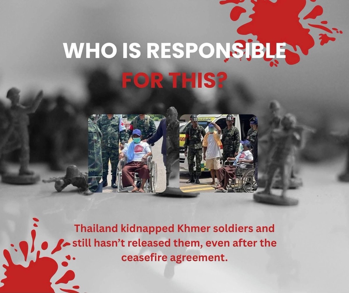 jerrrycheese's tweet photo. Thai lie to the world. They still don’t release Khmer soldiers even after the ceasefire agreement.
#ExposeThailandLies 
#ReleaseCambodianSoldiers 
#JusticeForCambodia https://t.co/5ivXxihCUO