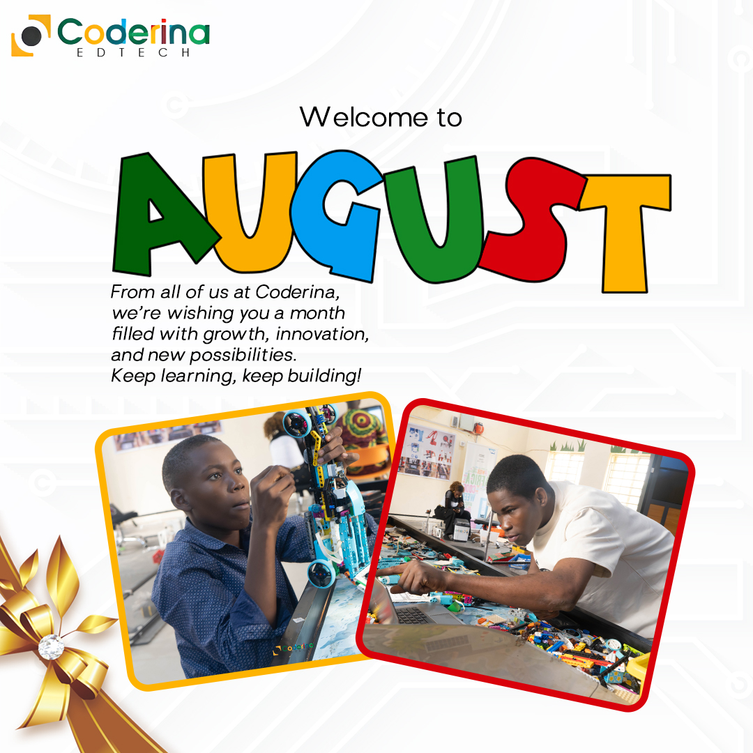 Hey August! 👋
We're geared up and ready to code, create, and conquer! 💻🛠️
At Coderina, every month is a chance to build something epic  and August is no different! 🚀
Let’s play, learn, and invent our way through the month! 😄💡

 #CoderinaEdtech #LittleBuilders #KeepCreating