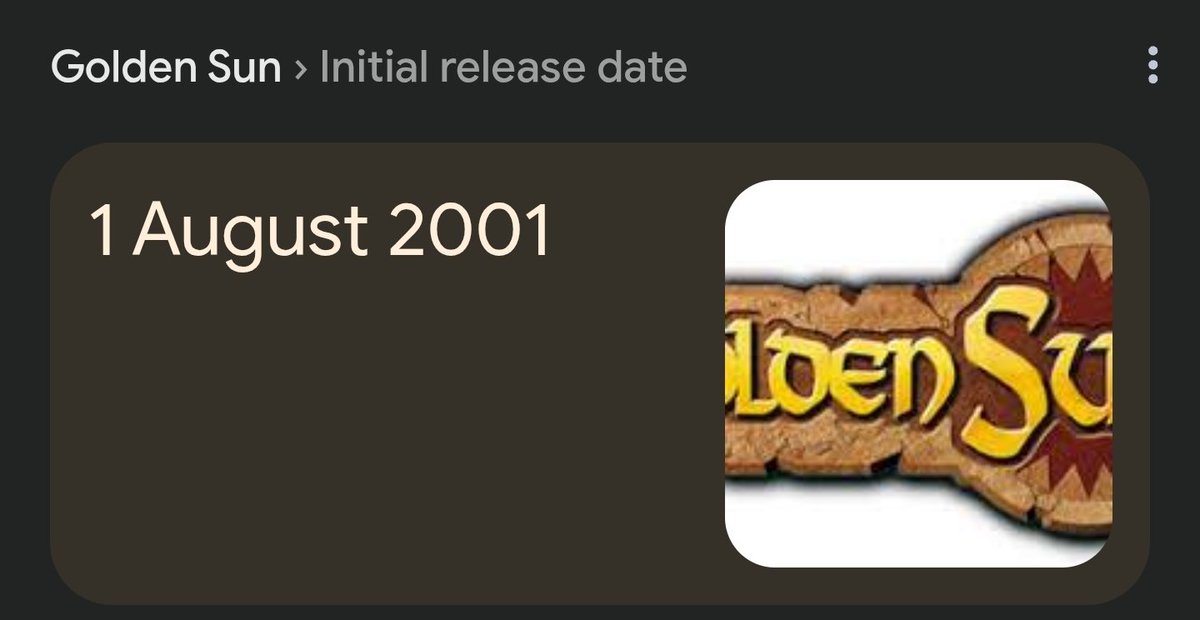 Wow the Golden Sun series turns 25 next year, that would be a fun event to celebrate wouldn't it🌞