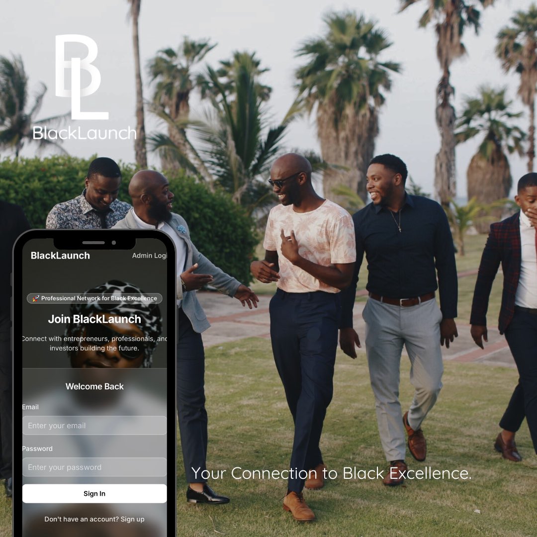LinkedIn wasn’t built for us.
BlackLaunch is.
Not to compete.
But to connect.
To reimagine what networking, collaboration, and excellence look like — through our lens.
The future of Black innovation is global, digital, and united.
We’re just laying the foundation.