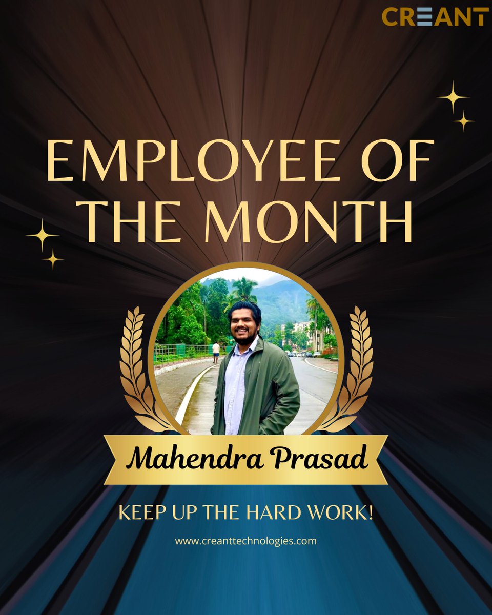 CreantTech's tweet image. Celebrating Excellence at Creant Technologies 🎉

A huge congratulations to Mahendra for elevating our Liferay DXP portals with intuitive navigation, dynamic product-selection features, and responsive React-aligned UI designs.  Here’s to many more milestones together! 🚀