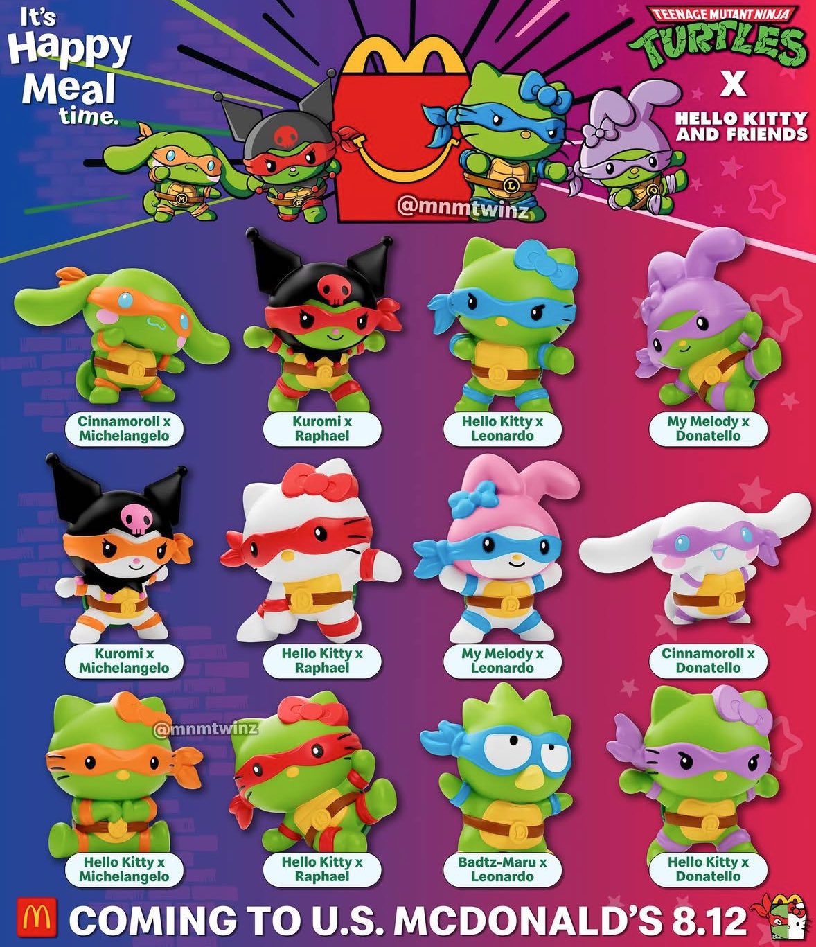 マクドナルド｜マレーシア限定 TMNT×サンリオコラボ（第1弾・第2弾 計4種） マクドナルド｜海外限定 TMNT×サンリオ コラボ（第1弾・第2弾 計