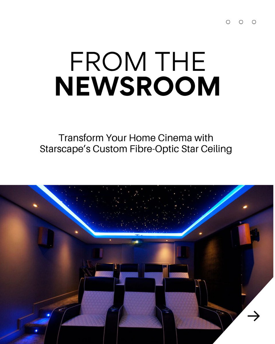 Create a unique starlit ceiling in your home cinema with Starscape’s Infinity system smart, stunning and fully automated. Pure ambience awaits.

Read more here.👉architectsdatafile.co.uk/news/infinity-…

#HomeCinemaDesign #FibreOpticLighting #SmartHomeLuxury #ADF #ArchitectsDatafile