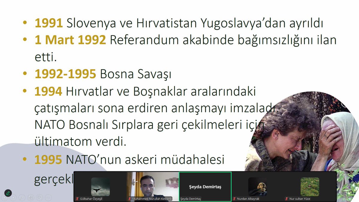 Balkanlar İzleme Merkezi katılımcılarından Şeyda Sultan Demirtaş, ülke sunumları çerçevesinde “Bosna Hersek” üzerine sunumunu gerçekleştirmiştir. Katılımcımızı tebrik ederiz. 👏🏻