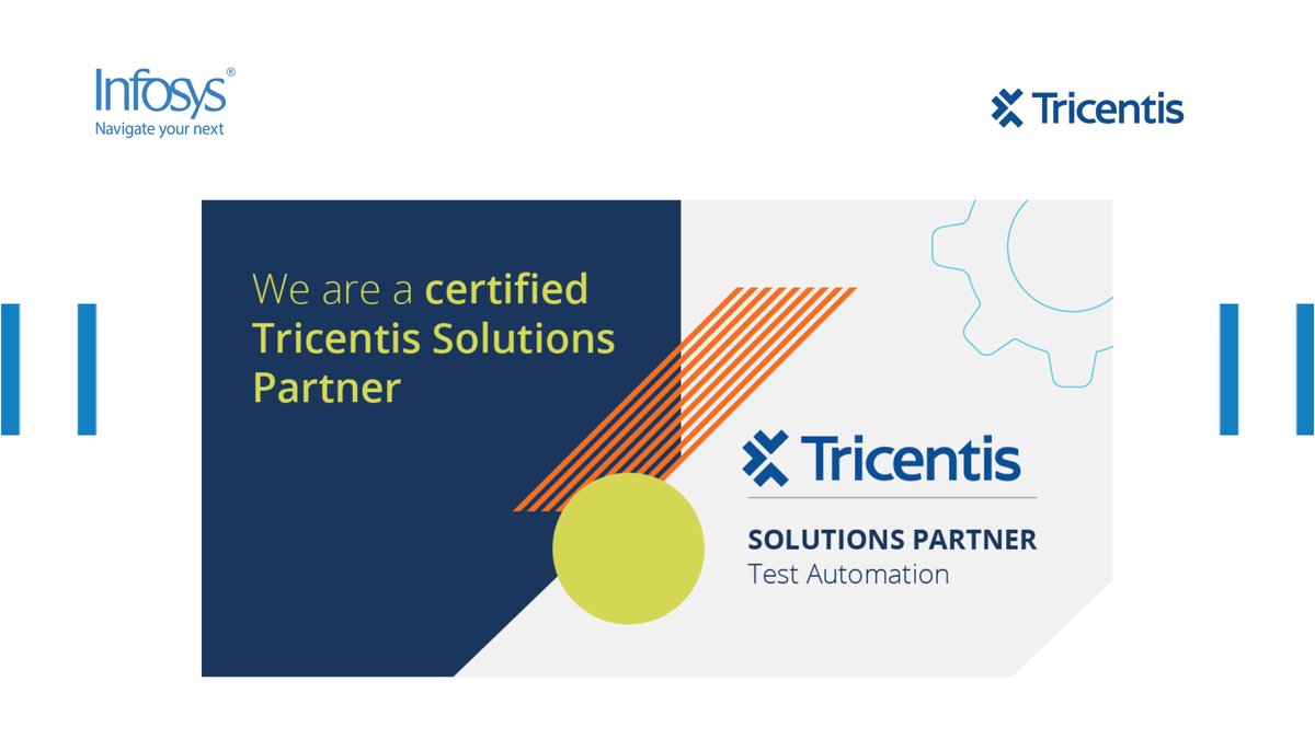 Infosys's tweet image. Infosys strengthens its partnership with @Tricentis, advancing enterprise testing and #qualityengineering as a solution partner for:

Test Automation with Tosca

Test Management with qTest

Performance Testing with NeoLoad 

Read more: bit.ly/4mmGDi8.

#InfyTesting |…