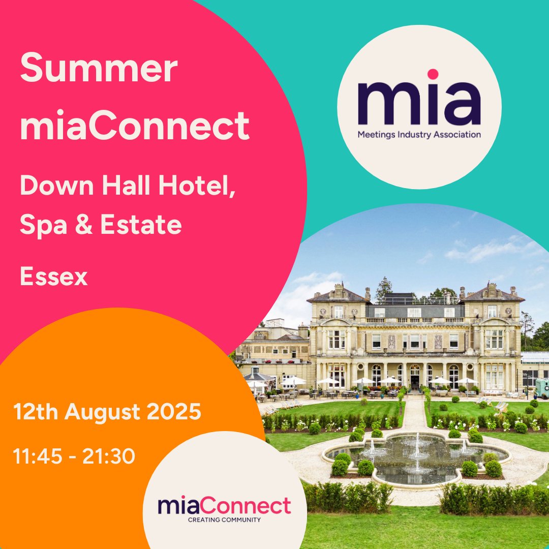 #Famtastic #DiaryDates for #EventProfs
12 August 2025 - Summer miaConnect - Down Hall Hotel, Spa &amp; Estate, Essex
mia-uk.org/Calendar