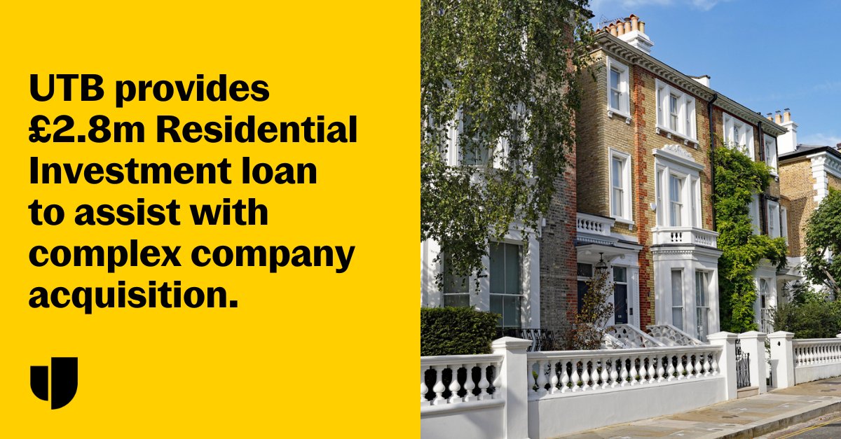 🔍 Tailored funding for complex transactions.

UTB supported a client with a £2.8m residential investment loan to enable the share transfer of a company holding two properties. 

📖 Read more: ow.ly/CKR250Wtonq

#UTB #StructuredFinance #SpecialistLending