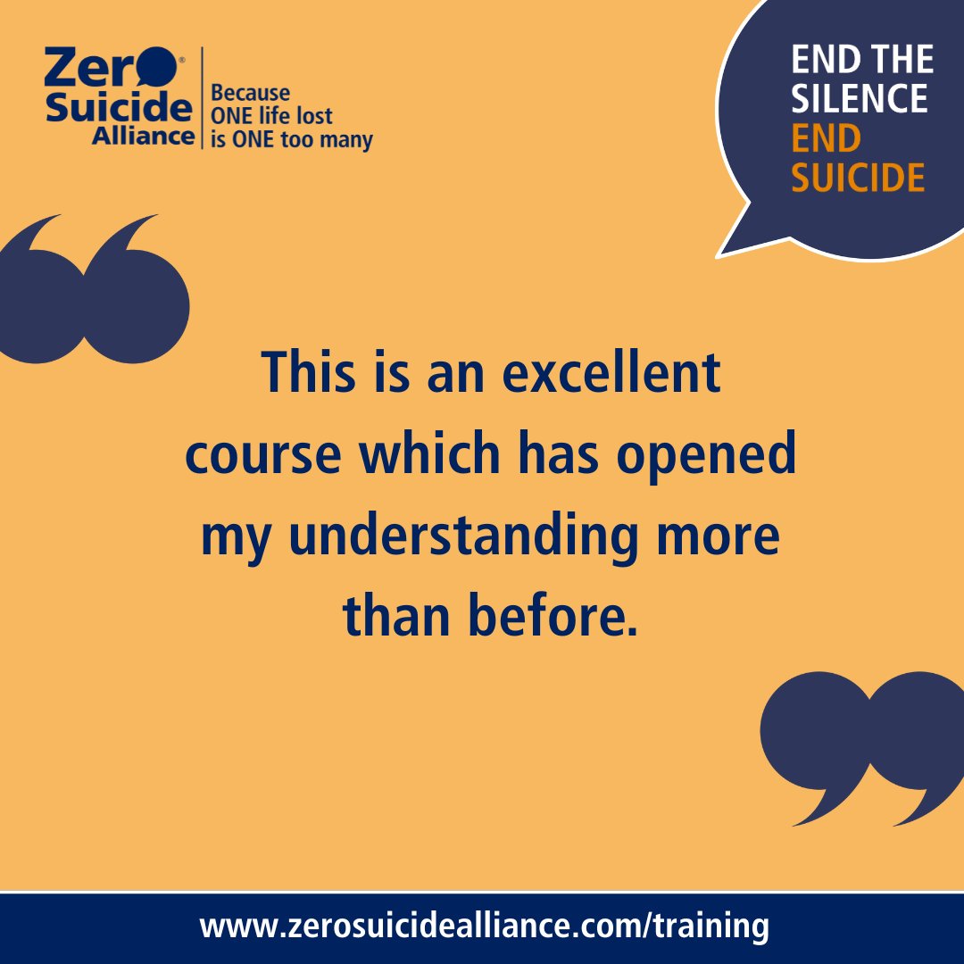 Zer0Suicide's tweet photo. #FeedbackFriday

We love hearing what you think of our training. If you've taken one of our training courses, let us know how you found it 👇

https://t.co/QkbU46km9f

#FreeTraining #ZSATraining #TrainingFeedback #Friday https://t.co/KlVzx3TOvO