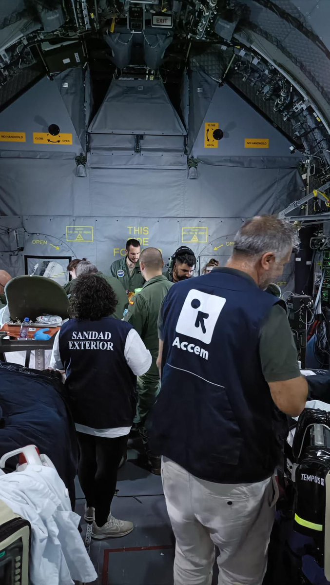 Este proyecto forma parte del mecanismo europeo MEDEVAC y se realiza junto a <a href="/sanidadgob/">Ministerio de Sanidad</a>, <a href="/inclusiongob/">Ministerio Inclusión Seguridad Social Migraciones</a>, <a href="/Defensagob/">Ministerio Defensa</a>, <a href="/MAECgob/">Ministerio de Asuntos Exteriores, UE y Cooperación</a> y <a href="/interiorgob/">Ministerio del Interior</a>, con apoyo de la OMS y <a href="/eu_echo/">EU Civil Protection & Humanitarian Aid 🇪🇺</a>. 

🤝 Un trabajo conjunto por la vida y la dignidad.