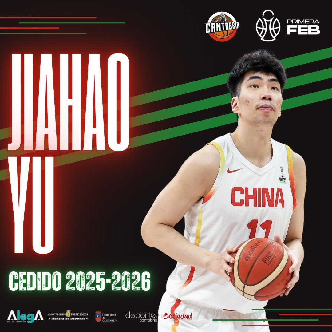 Gigantes del Basket (@gigantesbasket) on Twitter photo 🫱🏽🫲🏾 Yu Jiahao disputará la temporada 2025-26 en Primera FEB, cedido en <a href="/GrupoAlegaCant/">Grupo Alega Cantabria</a> 🫱🏽🫲🏾 Yu Jiahao disputará la temporada 2025-26 en Primera FEB, cedido en <a href="/GrupoAlegaCant/">Grupo Alega Cantabria</a>