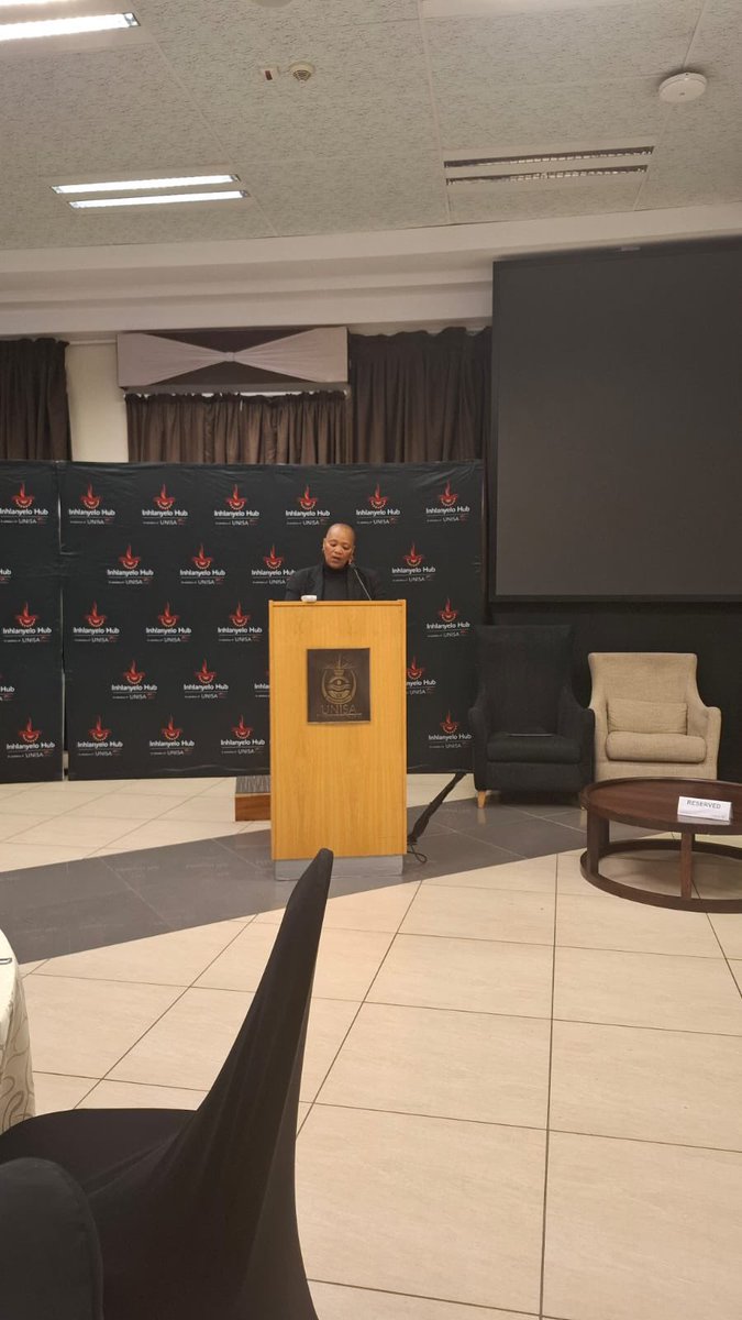 A warm welcome and reflection from Prof Zethu Nkosi🎙️
 “As I look at you, I see a young woman in her aviation uniform who is serving as our guest speaker and I look at her with admiration...” – Prof Zethu Nkosi, Board Member, Inhlanyelo Hub NPC #LaunchDroneDivasCohort3