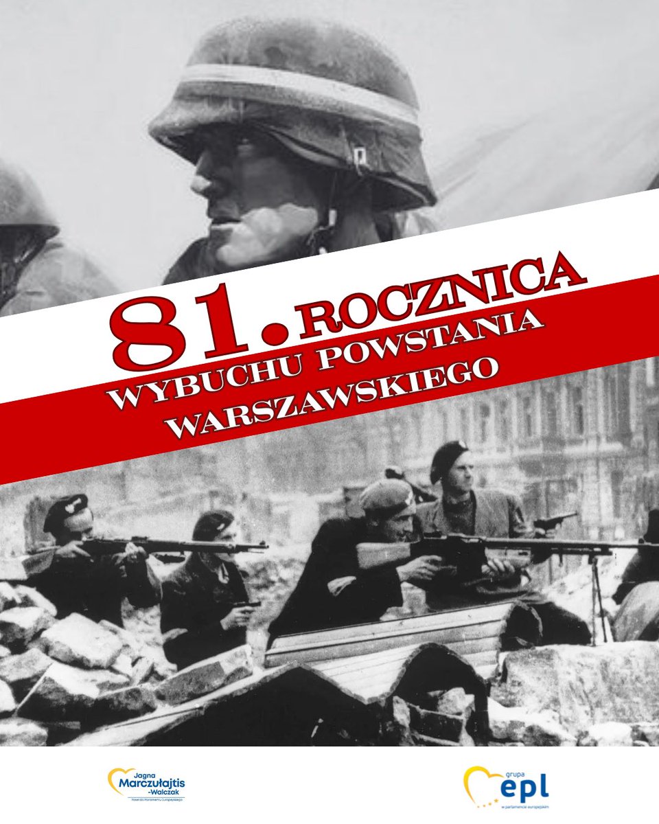 81 lat temu, 1 sierpnia 1944 r. wybuchło Powstanie Warszawskie 🇵🇱 

Dziś oddajemy hołd bohaterom, którzy podjęli nierówną walkę o wolność i godność. 

Pamiętamy!