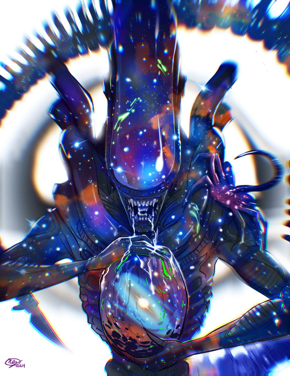 Cosmic Xeno! my best seller at SDCC! I was surprised it sold so well (my previous con didn't give me hope haha). I'm gonna print more!

#xenomorph #alien #facehugger #alienromulus