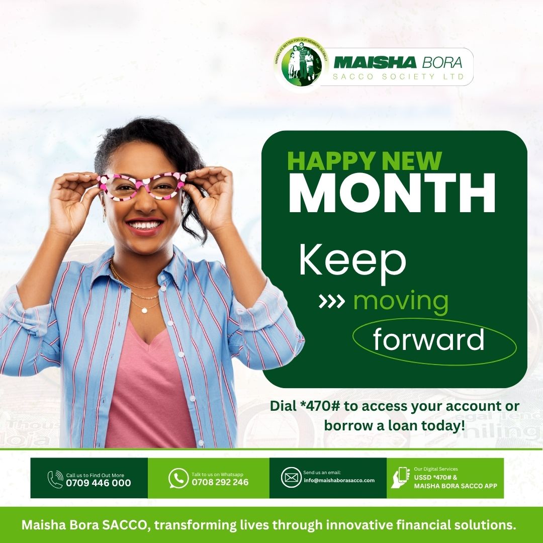 Hello August! 

A new month, a new chance to dream bigger, do better, and move forward!
Maisha Bora SACCO is here to walk with you every step of the way towards your financial goals and beyond.

📲 Dial *470# or use the M-BORA APP to access your account or apply for a loan today.