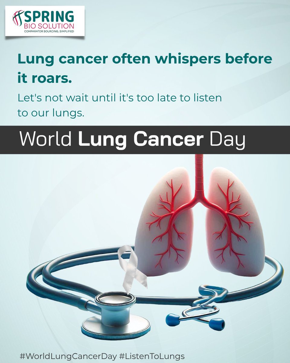 springbiosol's tweet image. Lungs don’t speak, but they’re telling us something.
This #WorldLungCancerDay, we stand with fighters.
Faster trials start with trusted sourcing: springbiosolution.com/contact-us/
#ListenToLungs #springbiosolution #CancerAwareness