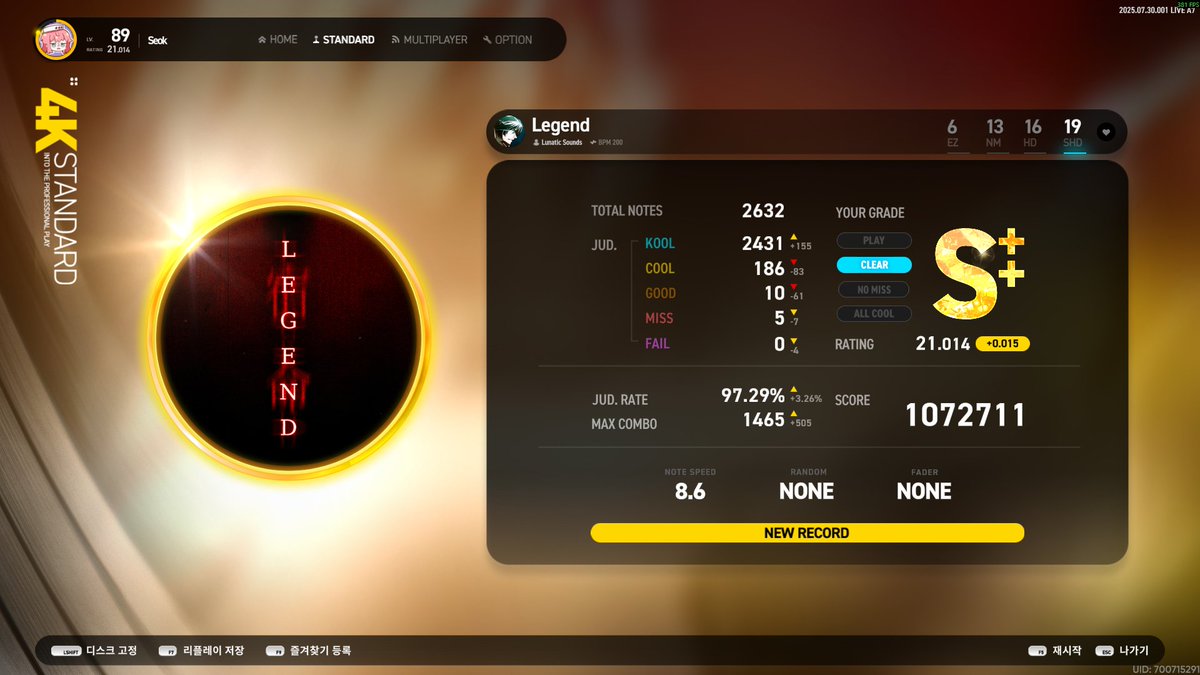 4키레이팅 21달성@@