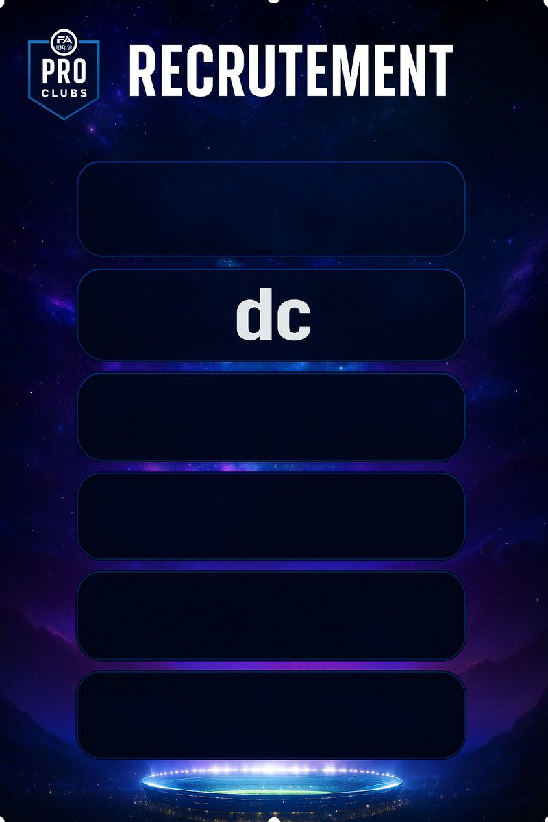La Galactik Family recrute au poste de dc pour compétition summer et fc 26 . hésiter pas à me mp l'équipe