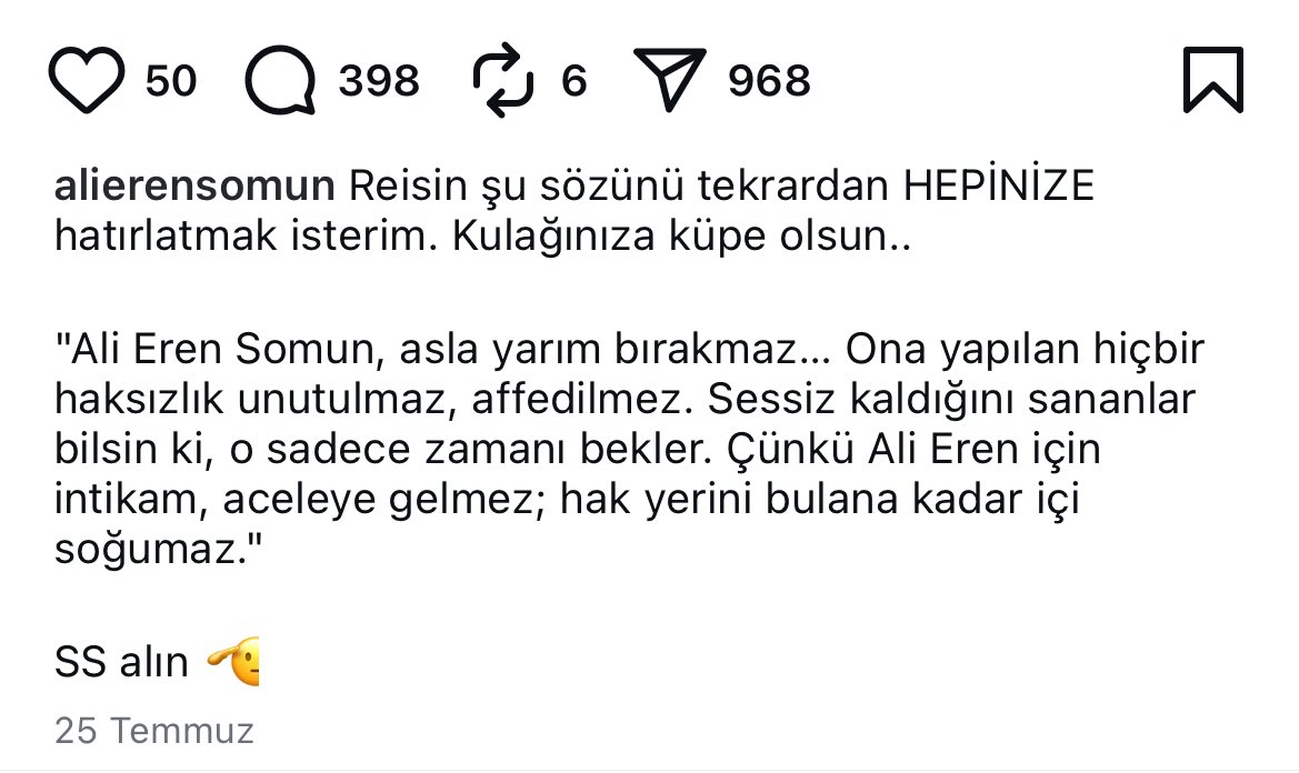 açıkça, korkmadan, utanmadan bir can alacağını duyuruyor. inanılmaz! sinem’in son paylaşımında dediği “insan olmak bu kadar basit” cümlesine karşılık, CANİ olmanın daha basit kabul edildiği bu toplumdan utanç duyuyorum. çok üzgünüm #sinemtopaloğlu