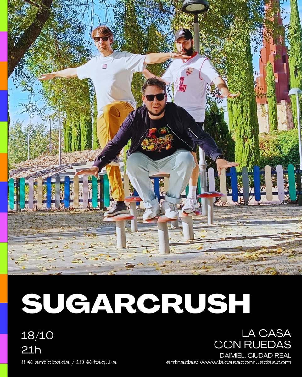 Venga gente que ya tenemos las primeras entradas 🎟️🎟️ 
Daimiel nos vemos este octubre🎉.
La anticipada está tiradisima de precio. Tan tirada que nos las quitan de las manos 👏🏻👏🏻

Tickets aquí ⬇️
entradium.com/events/sugarcr…
