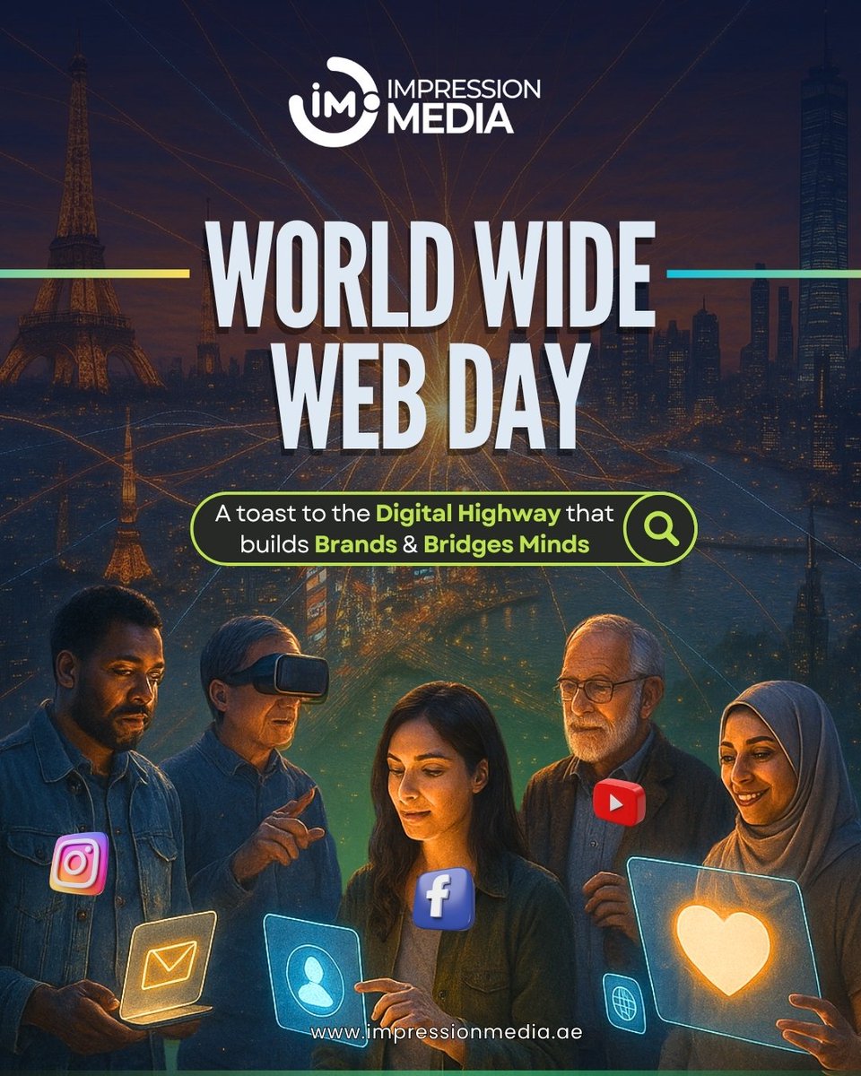 Impression18700's tweet photo. From branding brilliance to viral vision — the web is our playground.
 ✨A toast to the digital highway that turns clicks into connections.
Happy World Wide Web Day! From Team Impression Media
#WebDay #ImpressionMedia #DigitalHighway #BrandBuilders #OnlineCreativity  #WebWisdom https://t.co/4WWJTh6orD