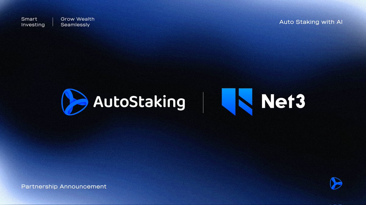 🚀 AutoStaking x Net3 Partnership 🔥  
@Net3org is building a Decentralized Privacy-Preserving Communication Network Infrastructure on Web3, delivering end-to-end encrypted messaging, private data routing, and censorship-resistant connectivity for every on-chain identity.  
By