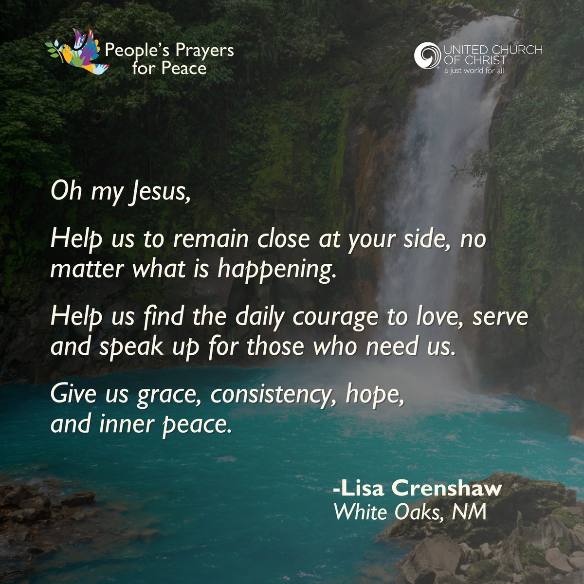 🙏🏾 Jesus,

Help us to remain close at your side, no matter what is happening.

Help us find the daily courage to love, serve &amp; speak up for those who need us.

Give us grace, consistency, hope, &amp; inner peace.

-Lisa Crenshaw

👉🏾 Share your prayer with us: ow.ly/URQA50Wyv4S