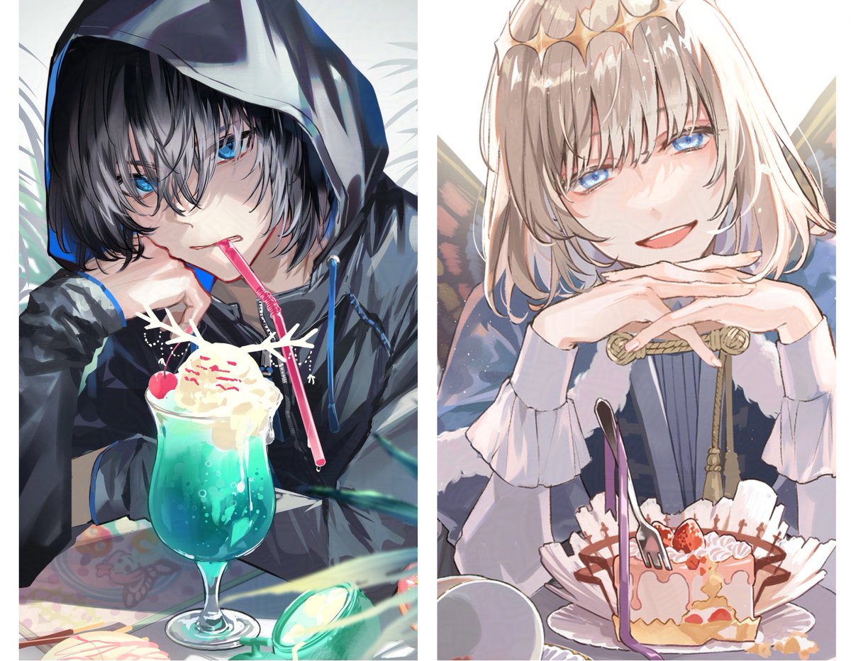 好きなサーヴァント増えすぎて10周年に誰描いたらいいんだ～～～～って悩んだけど、この2枚のオベロンの絵は今でも色々自分の中の指針になってて思い出深いのでオベロンにした！！！！！！