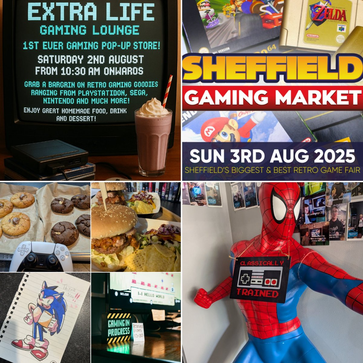 Extra Life Gaming Lounge (@extralifegaming) on Twitter photo ๐ฎ Itโs Friday & the weekend is LOADED at Extra Life Gaming Lounge!
๐ Games, burgers, cakes & more
๐ง Kids Eat FREE (weekdays in Aug)
๐บ Sat: Cartoons + retro game pop-up (from 10:30)
๐ Sun: Show your Retro Market e-ticket = 10% OFF food!
#ExtraLifeGaming ๐ฎ Itโs Friday & the weekend is LOADED at Extra Life Gaming Lounge!
๐ Games, burgers, cakes & more
๐ง Kids Eat FREE (weekdays in Aug)
๐บ Sat: Cartoons + retro game pop-up (from 10:30)
๐ Sun: Show your Retro Market e-ticket = 10% OFF food!
#ExtraLifeGaming
