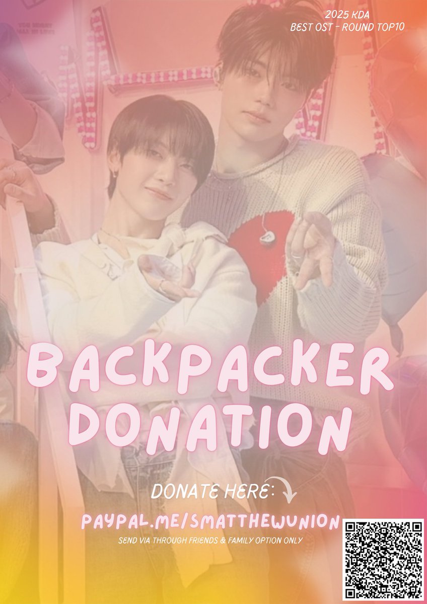 [🗳] Fundraising for 2025 KDA 2nd Round 🌹

Seokryudans, Geonppangdans and ZEROSES! Our fundraising is still open until the end of BDA voting period!

Please fill the form: docs.google.com/forms/d/e/1FAI…

#SEOKMATTHEW #석매튜 #ソクマシュー #石友铉 #BACKPACKER