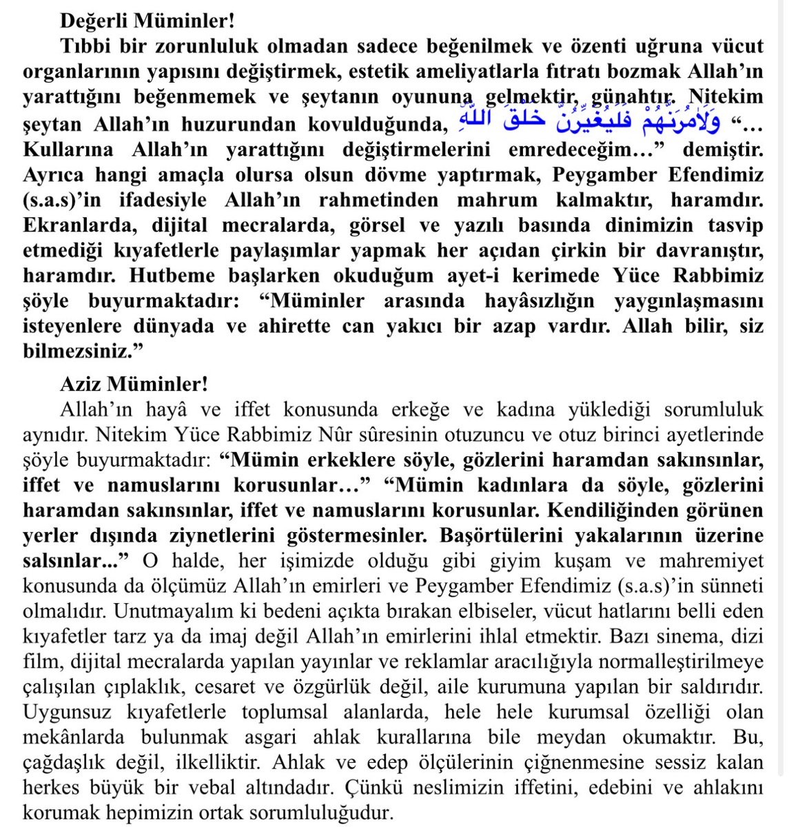 Hayırlı cumalar Teşekkürler ⁦<a href="/DIBAliErbas/">Prof. Dr. Ali Erbaş</a>⁩