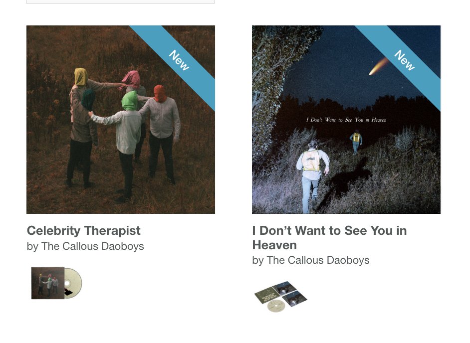 Today is Bandcamp Friday which means that artists will keep 100% of the revenue from sales, go support a small band now! 

My purchase was a CD of my favorite album this year "I Don't Want to See You in Heaven" by The Callous Daoboys. I think you'll like it, like it, like it 🫡