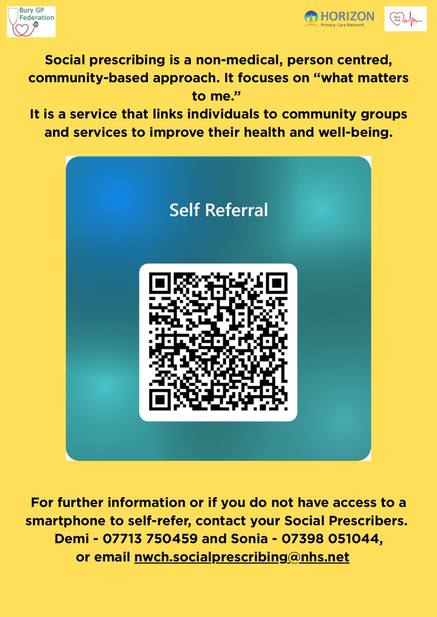 A busy week coming up next week in Bury North 

#socialprescribing