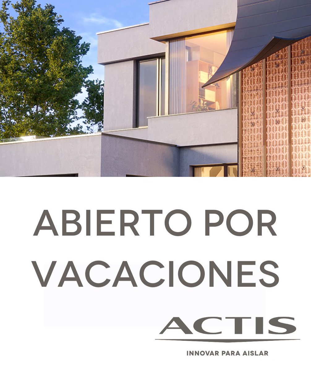 📣 ¡En ACTIS no cerramos por vacaciones!

Durante agosto, nuestro equipo comercial sigue operativo para ayudarte a encontrar la mejor solución de aislamiento eficiente y sostenible para tus proyectos.

📧 contacto@actis-isolation.com

#ACTIS #AislamientoEficiente